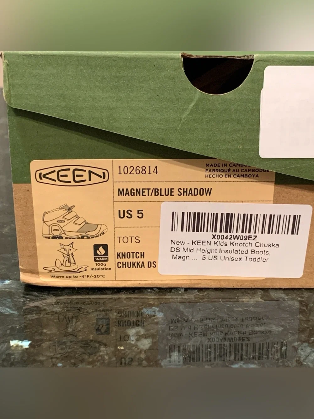 New! KEEN Kids Knotch Chukka DS Boots - Toddler Size 5 - Blue Gray Winter Snow